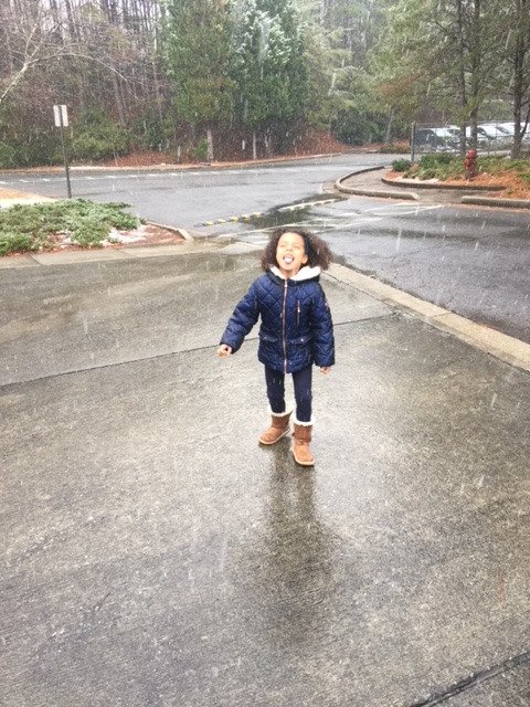 Stopping to take a break in the... wait for it... SNOW! Kinder babies love it. Science lesson in the works! <a href="/LockheedElem/">Lockheed Elementary</a>