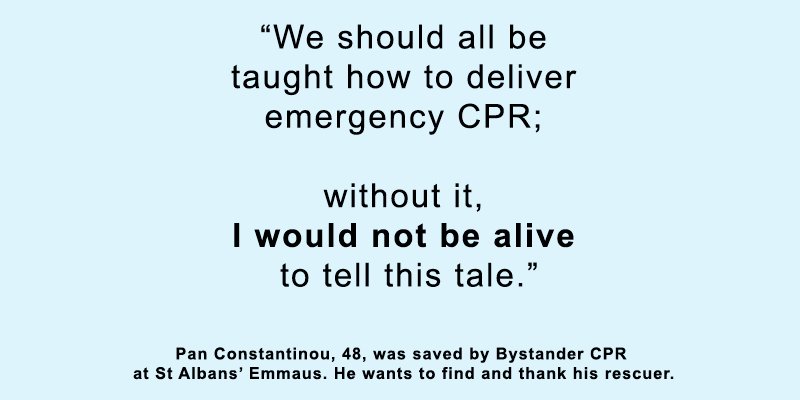 ResusCouncilUK's tweet image. A stranger saved Pan's life by performing bystander CPR. Can you help find his rescuer? bit.ly/2AGINDy