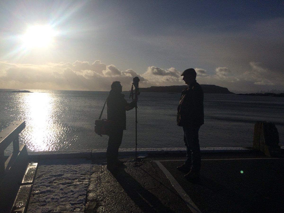 46 yrs ago the MacInnes family left Scarp. Today Donald MacInnes joined <a href="/NTSonline/">National Theatre of Scotland</a> to launch #rocketpostonscreen on board <a href="/screen_machine/">The Screen Machine</a>.