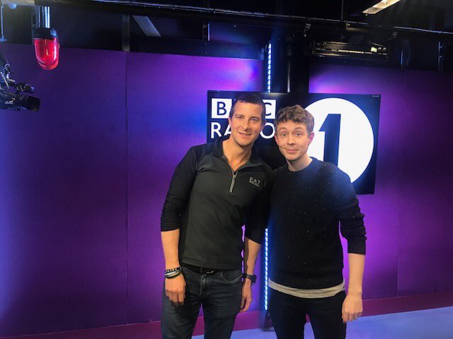 BeckyShort1's tweet photo. Really fun afternoon at @BBCR1 with @BearGrylls Tune in tomorrow from 10.30am for some #HowToStayAlive tips and terrible puns... https://t.co/MdILGiIIxd