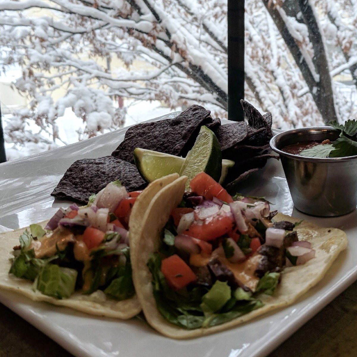 <a href="/LaughingSeedAVL/">Laughing Seed Cafe</a> is open and cozy on this snow day! Today’s lunch special is seitan “carne” tacos!
