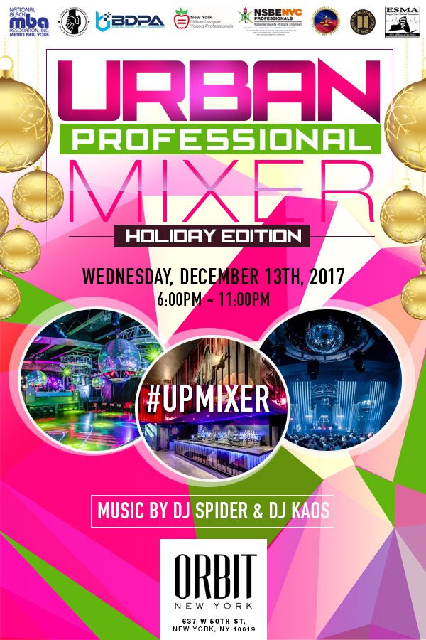 xperienceharlem's tweet photo. Urban Professionals Mixer – Holiday Party with a Purpose
#UPMIXER
Urban Professionals Mixer
3rd Annual “Holiday Party with a Purpose”
Wednesday, December 13th
637 West 50th St. New York, NY 10019
6:00pm - 11:00pm
Click on link to RSVP!
https://t.co/65xXJz9Q1h https://t.co/3pORZEImLD