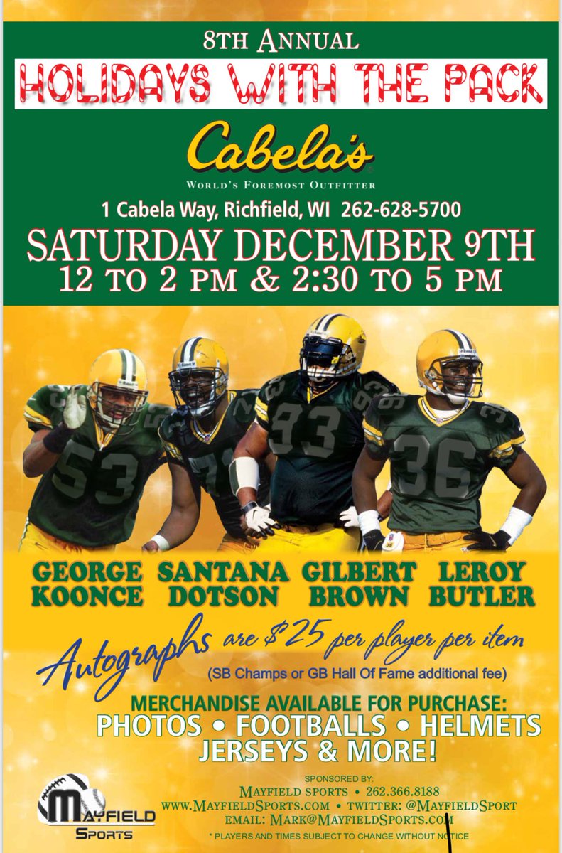 GilbertBrown's tweet photo. #HellYeah cant wait RT @MayfieldSport: Tomorrow is the Big Day! @GilbertBrown @SantanaDotson @GeorgeKoonceJr @leap36 in RICHFIELD at @Cabelas   👀 u there!  #GoPackGo https://t.co/glG11RqhJ3