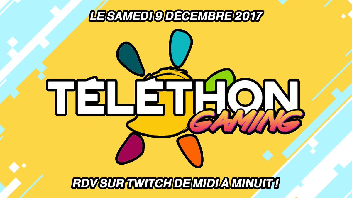 FranceTV's tweet photo. 🎮 Venez soutenir le #TelethonGaming ! 

Suivez-nous en live de midi à minuit sur @TwitchFR et aidez-nous à récolter un maximum de dons pour @Telethon_France. 🙏

➡️ https://t.co/kgxCqJLQK2 https://t.co/EU0BDYEjQn