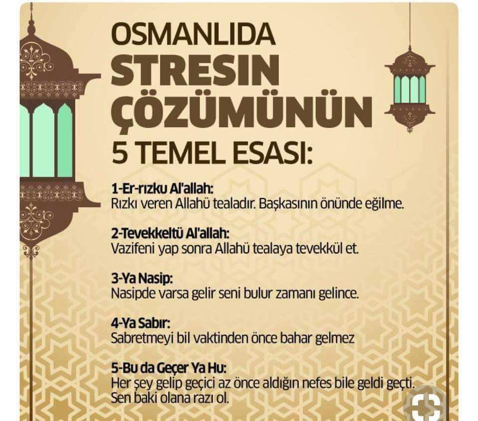 Osmanlı'da stresin çözümünün 5 temel esası