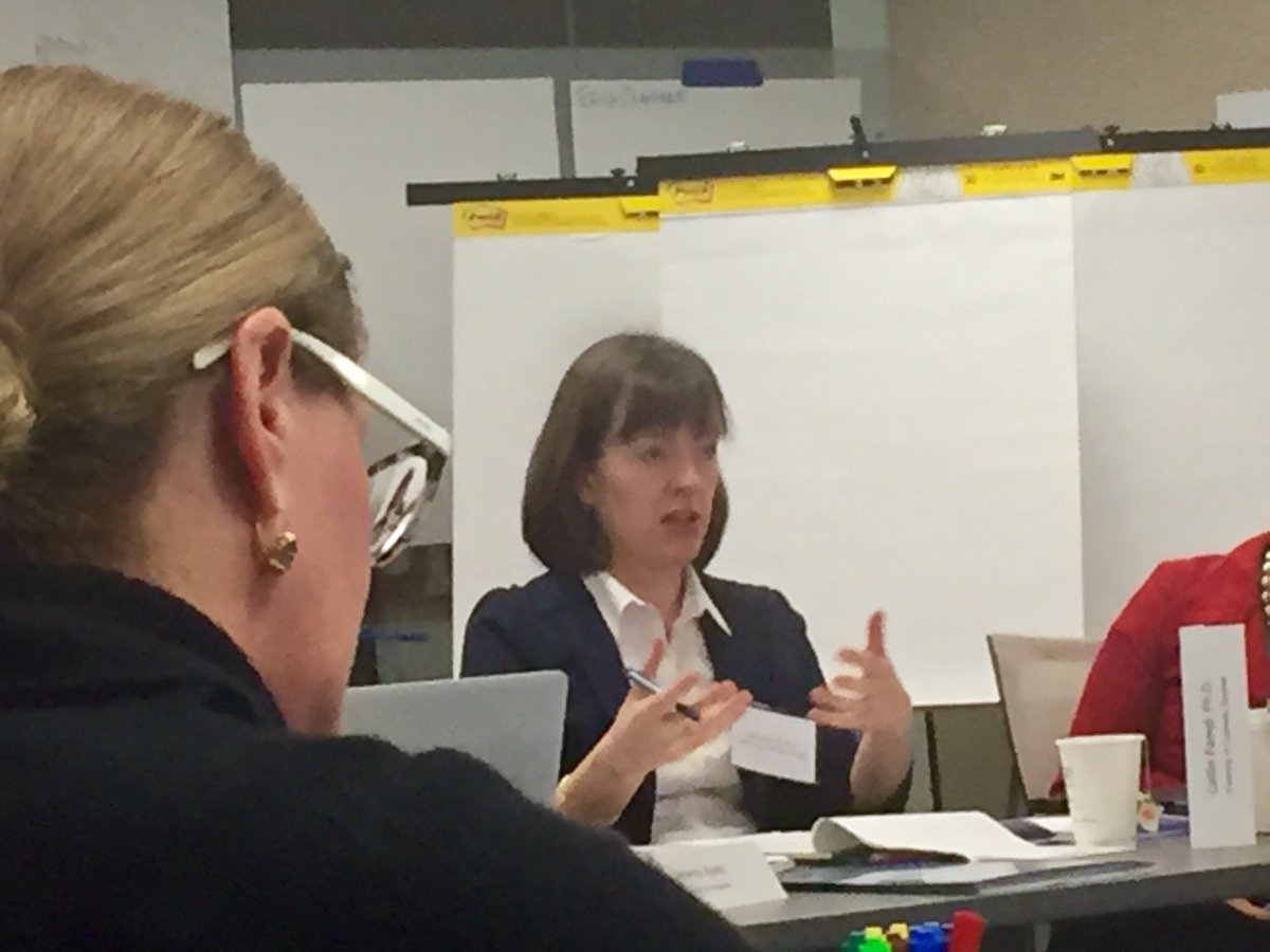 Results4America's tweet photo. .@ccfarrell discusses the ground-level meaning behind #whatworks. She goes beyond the simple definition to ask: "What works...when...where...for whom...and under what conditions? #StateEdFellows #research #evidence https://t.co/2ekrwH6whC