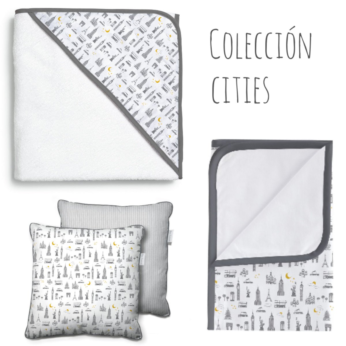 peques_infantil's tweet photo. #Arrulo de #bebé de la marca #PetitLazzari con original dibujo colección #Cities en tonos grises y amarillos, a juego con estos los cojines con estampado monumentos ciudades por una cara y de rayas finas la otra.Tonos grises.
https://t.co/p6hmaxph78 https://t.co/RpTpHwVT8x