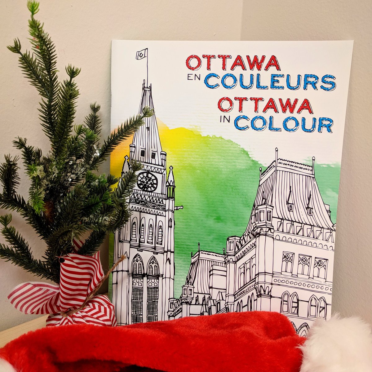 Adorkable tree? Check. Festive hat? Check. Colouring book for holidays (finally)? Check. Gifts. Hmmm.... we'll get back to this one later.

#ottawaincolour #artsOttawa #Ottawa #ottcity #finallycolouringtime