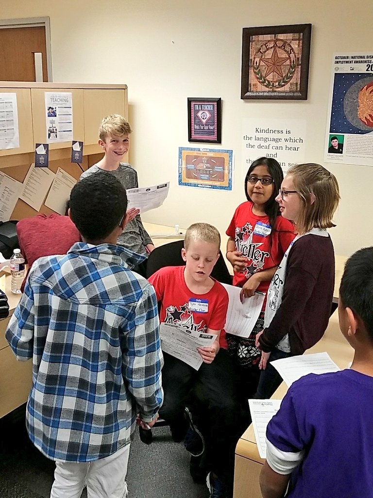 Schindewolf 6th graders walking through a peer review with our 3rd grade team. #starringMueller #KleinWaterWarriors #DayOfDesign