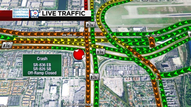 CRASH: SR-836 EB off-ramp to SR-826 SB is closed due to an accident. #TRAFFIC #MIAMI https://t.co/6m7K6Pk5h4