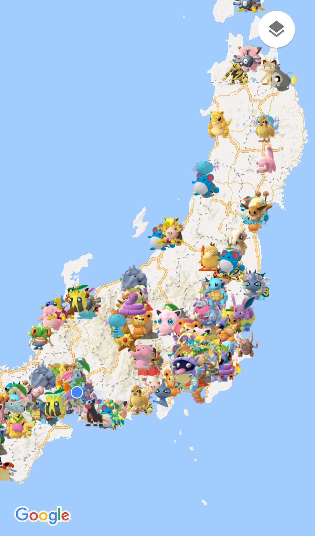 ポケモンgo攻略 みんポケ Google巣マップ 本日より全国のポケモンの巣をグーグルマップで表示できる機能を公開しました 航空写真表示や経路検索とも連動しており便利ですのでぜひ使ってみてください 1度googleマップアプリに取り込んでおけば 自動