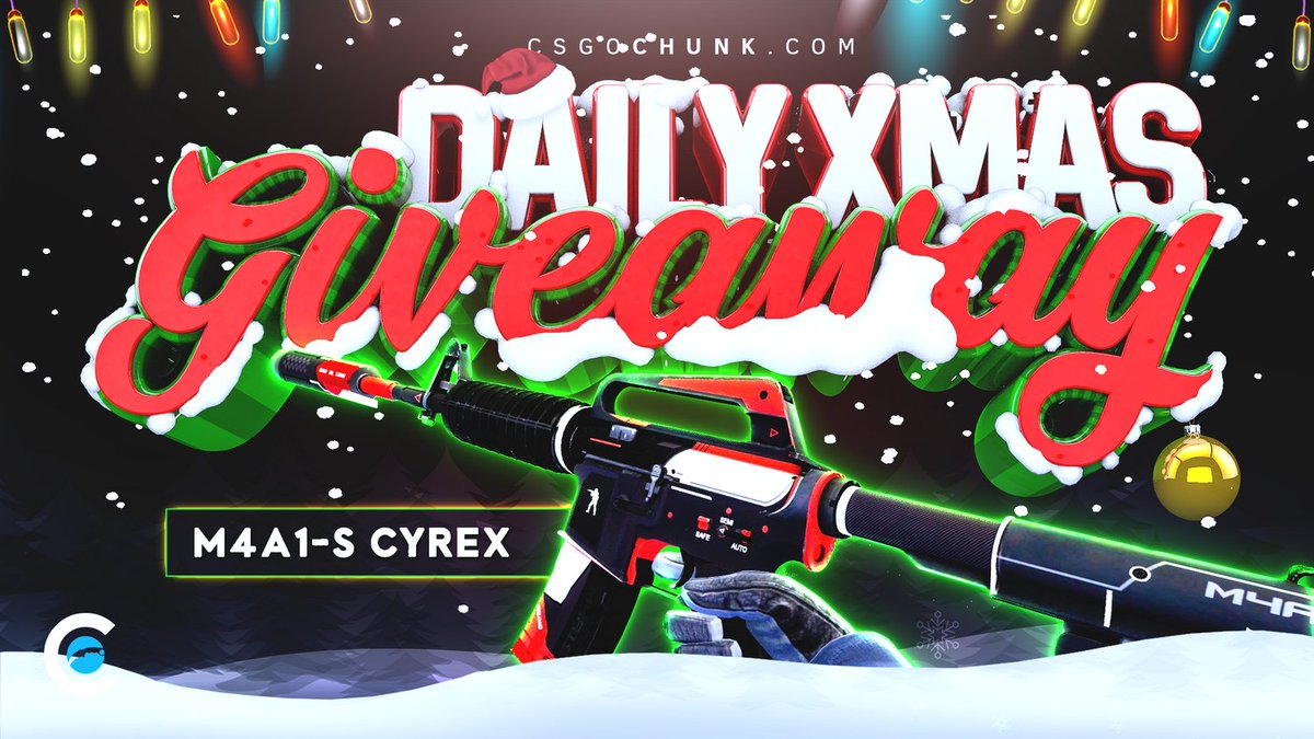 PUBGChunk's tweet image. M4A1-S | Cyrex (Minimal Wear) Christmas Giveaway!

-Retweet &amp;amp; follow
-Enable notifications on @CSGOchunk

Good luck 😎