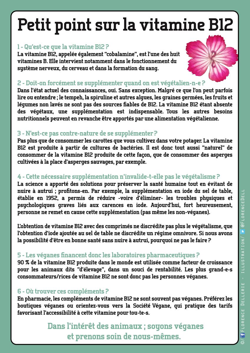 JOURNÉE MONDIALE DE LA #B12
La B12 a été découverte le 12/12/1947. 
Dans 4 jours, cela fera pile 70 ans ! 
A cette occasion, la Fédération végane organise une conférence sur ce riche sujet, suivie d'un dîner rappel : facebook.com/events/1914739…