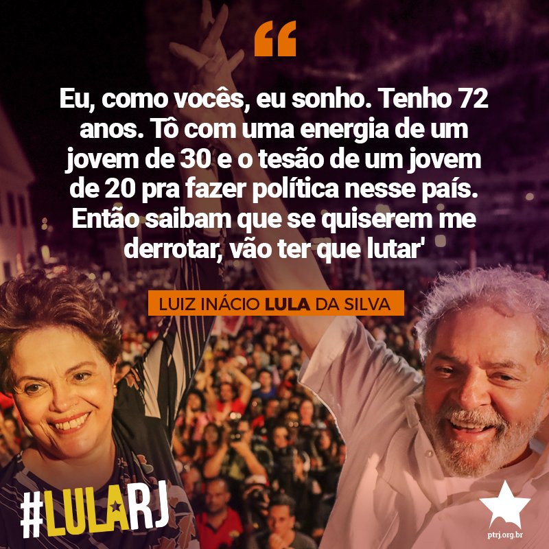 PTRJ13's tweet photo. ''se quiserem me derrotar, vão ter que lutar'' #LulaRJ #MelhoresMomentosCaravana https://t.co/N84kxX5xD5