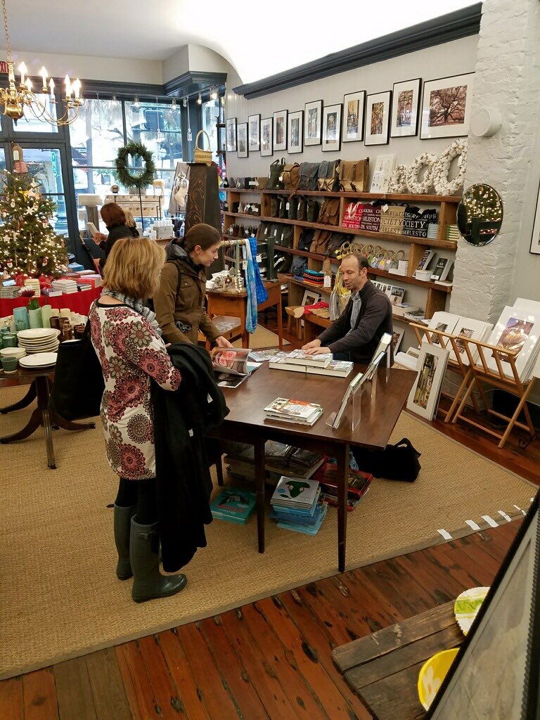 ThePSofC's tweet photo. @TheLeeBros Matt Lee is signing books in the shop until 2:45! #charlestonmakers #147king #explorecharleston #christmasincharleston
#preservationconversation https://t.co/1LNHj2MfMZ
