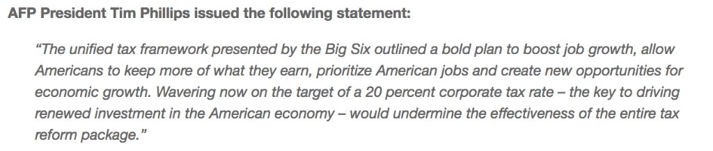 AFPhq's tweet photo. Pro-growth #taxreform should stick to a 20% corporate rate, and we are teaming up with other groups to make sure lawmakers know this! https://t.co/JgdV3QMNMd https://t.co/KrhCnQOSH3