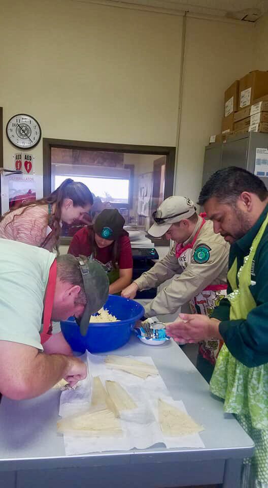 The park was closed this past week for public hunts, so park staff took the opportunity to partake in some team building tamale making!
