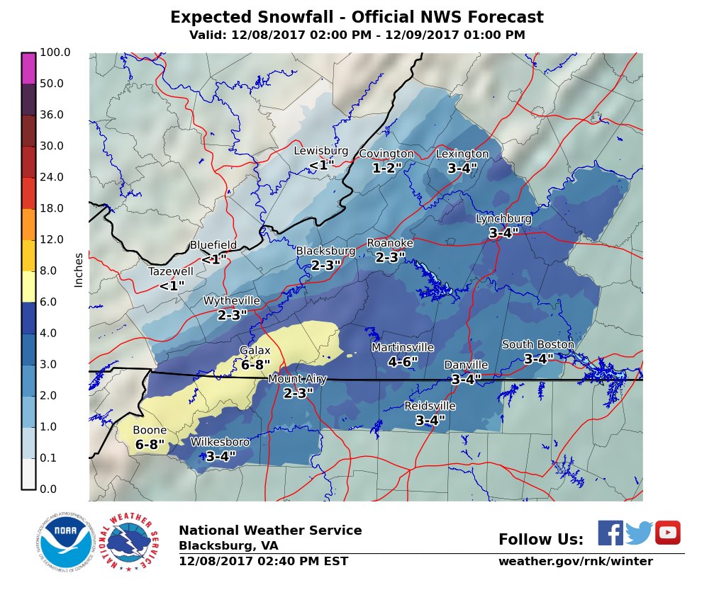 NWS Blacksburg on Twitter "A Winter Storm Warning is now in effect