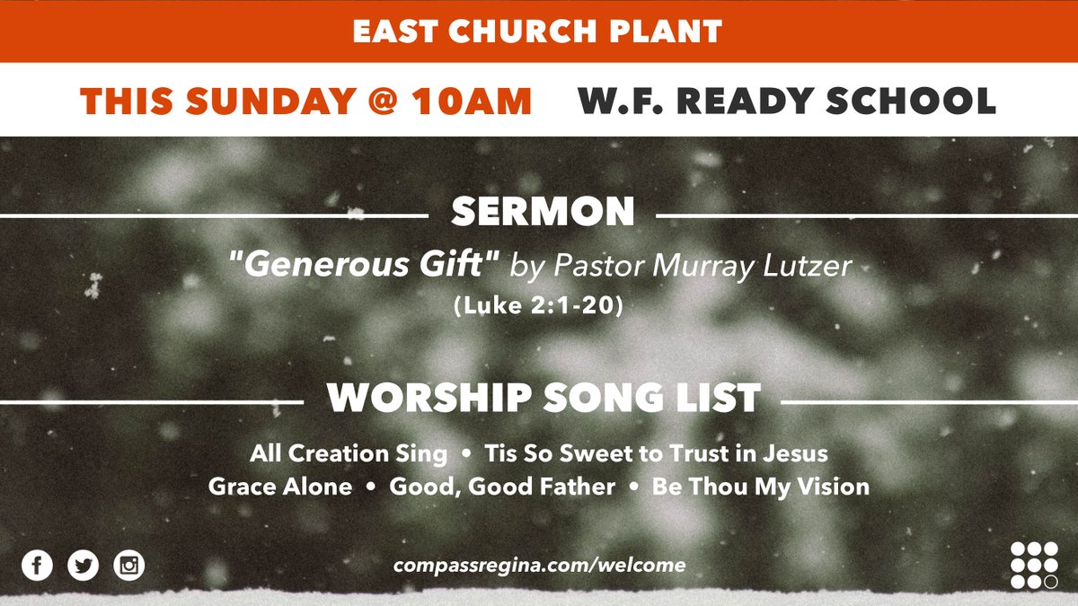 CompassRegina's tweet photo. We are continuing our Christmas series, "A Sign For You" this Sunday. We would love to see you there! Here's what you can expect at our East Church Plant.
https://t.co/SRS8SgtVJr
#CompassRegina #ReginaSK #YQR https://t.co/G9kIPLEUdY