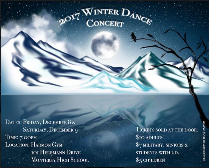MHS__IB's tweet photo. Join #MontereyHigh tonight 12/8 &amp; tomorrow 12/9 @ 7pm for our Winter Dance Concert in Harmon Gym! #Balanced #RiskTakers #GlobalLearners https://t.co/GKfT6MCppE