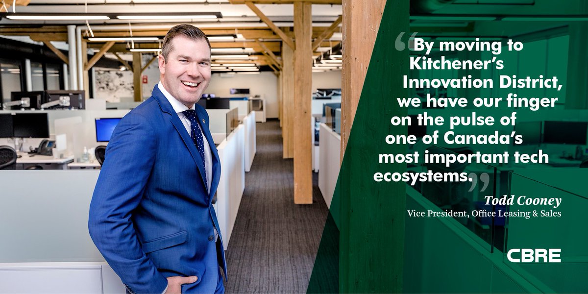 cbreCanada's tweet photo. We've created an innovative and market leading experience for our employees and clients in Kitchener-Waterloo with our new office. Visit us for a tour! https://t.co/YLg6pDGsIp https://t.co/zn7DqCjqaH