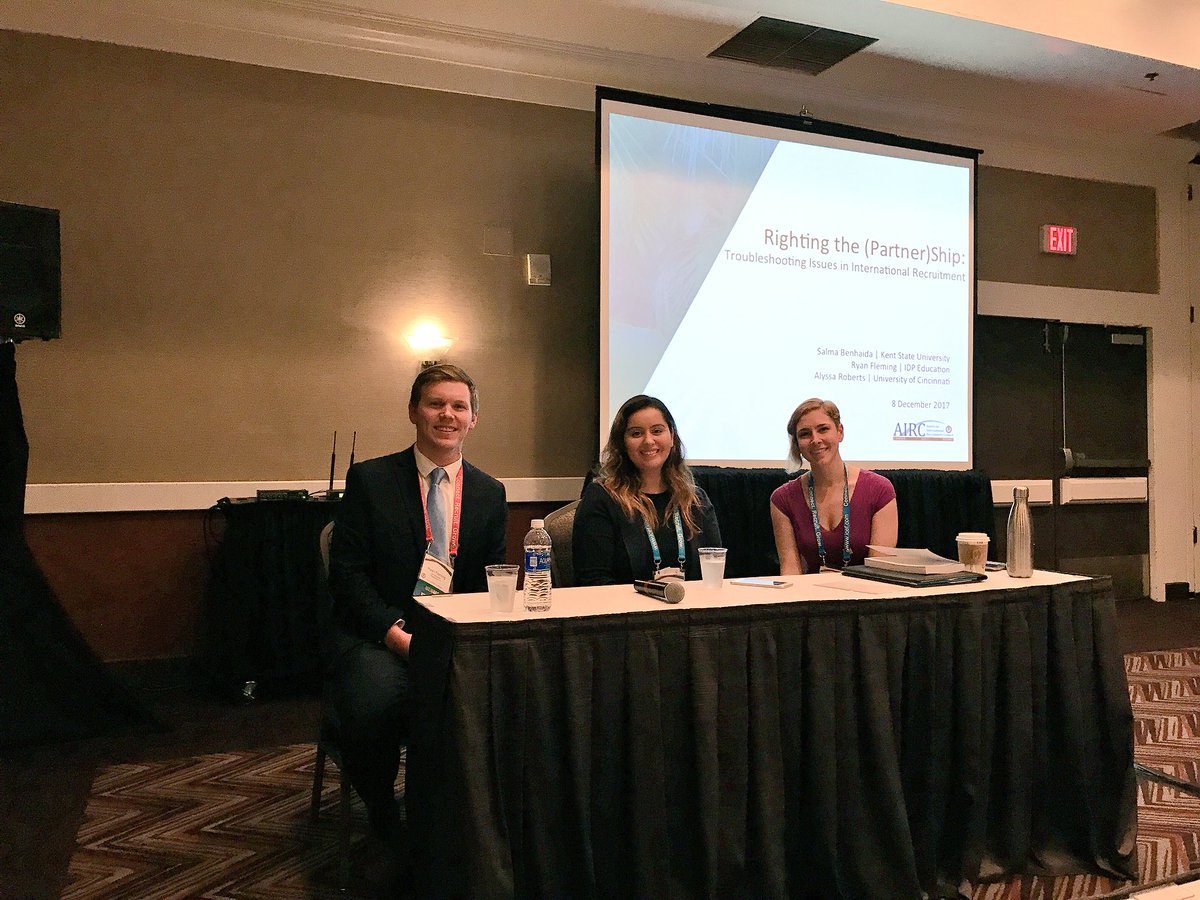 A great team sharing ideas on how to troubleshoot some possible issues that may arise between international student recruitment partners @A_I_R_C #AIRC2017