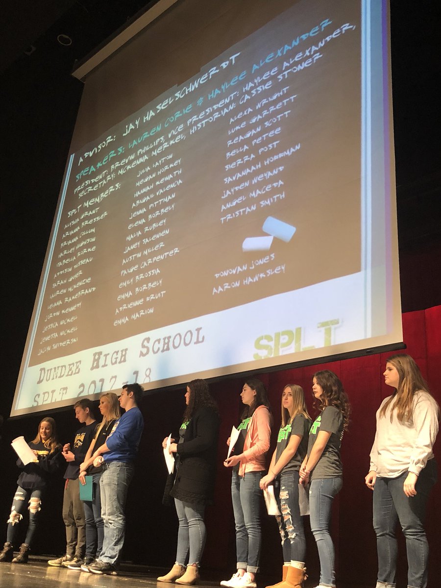 DundeeSPLT's tweet photo. We had a BLAST at the 2017 Monroe County Heroin Summit!! We are SOOOS proud of @LaurenCorieee and @h_alexander10 for speaking at the event. We can’t wait for our upcoming campaigns!! #DundeeSPLT #SPLTisAntiLit @ManuszakEdward @vikings_dundee https://t.co/93NatJm31f