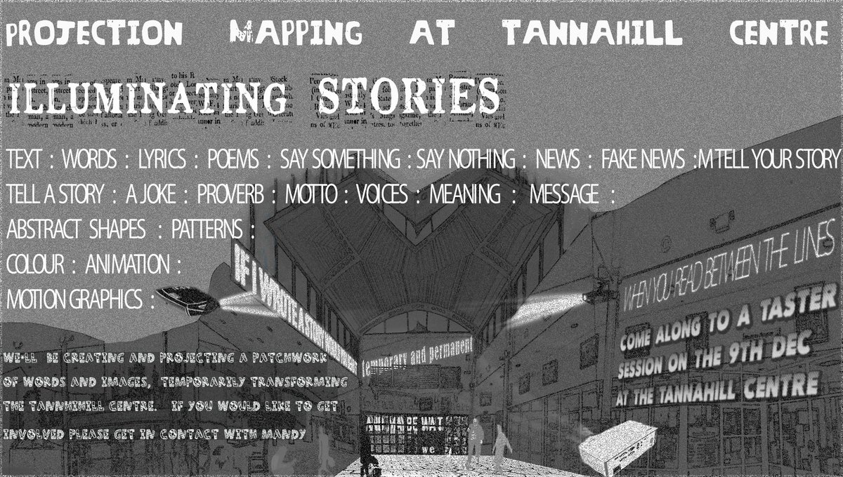msmandymcintosh's tweet photo. Just putting together the info for our #TannahillThreads informal launch at 1pm tomorrow, Community Art Making Spring 2018 this video mapping with artist Caroline Campbell is SO EXCITING @TannahillCentre @Paisley2021 ALL welcome! https://t.co/mxhelyXu5M