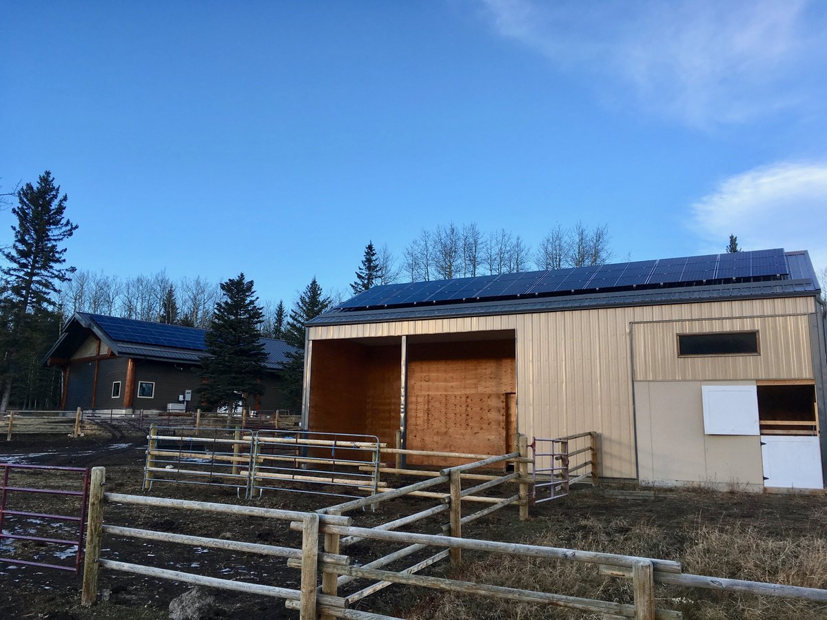 SkyFireEnergy's tweet photo. Our latest #ArrayOfTheWeek is a special project from Rocky View County, AB. It features two grid-connected solar PV systems, a 5.22 kW array on the house, and an 18.27 kW array on the shop. We are happy to announce that it has been approved for the @efficiencyAB #SolarRebate! https://t.co/yvyeS8376k