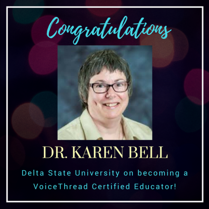 DSU_TechKnow's tweet image. OIT @EllucianInc loves to partner with faculty to engage #highered students. Congrats to @DeltaState Dr. Bell who recently completed her @voicethread capstone project to become DSU&apos;s first #VoiceThread #Certified #Educator!