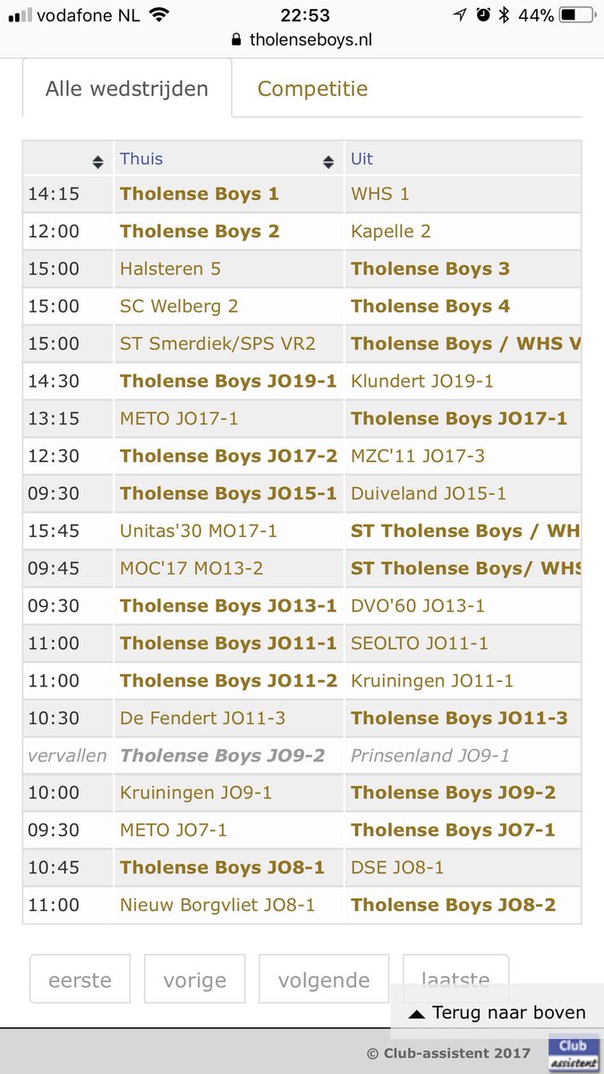TholenseBoys's tweet photo. Programma 9-dec op De Bent :
DE Derby morgen tegen WHS (let op) om 14.15 : Komt allen !
Voorafgaand speelt TB2 tegen Kapelle en tal van jeugdwedstrijden #TB #debent
https://t.co/rDkwsLnfGf https://t.co/2ptenkuuXq