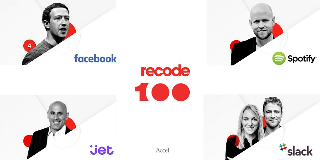Accel's tweet image. Nice to see some familiar faces included in the #Recode100. #AccelFamily #AccelOriginals  recode.net/2017/12/6/1666…