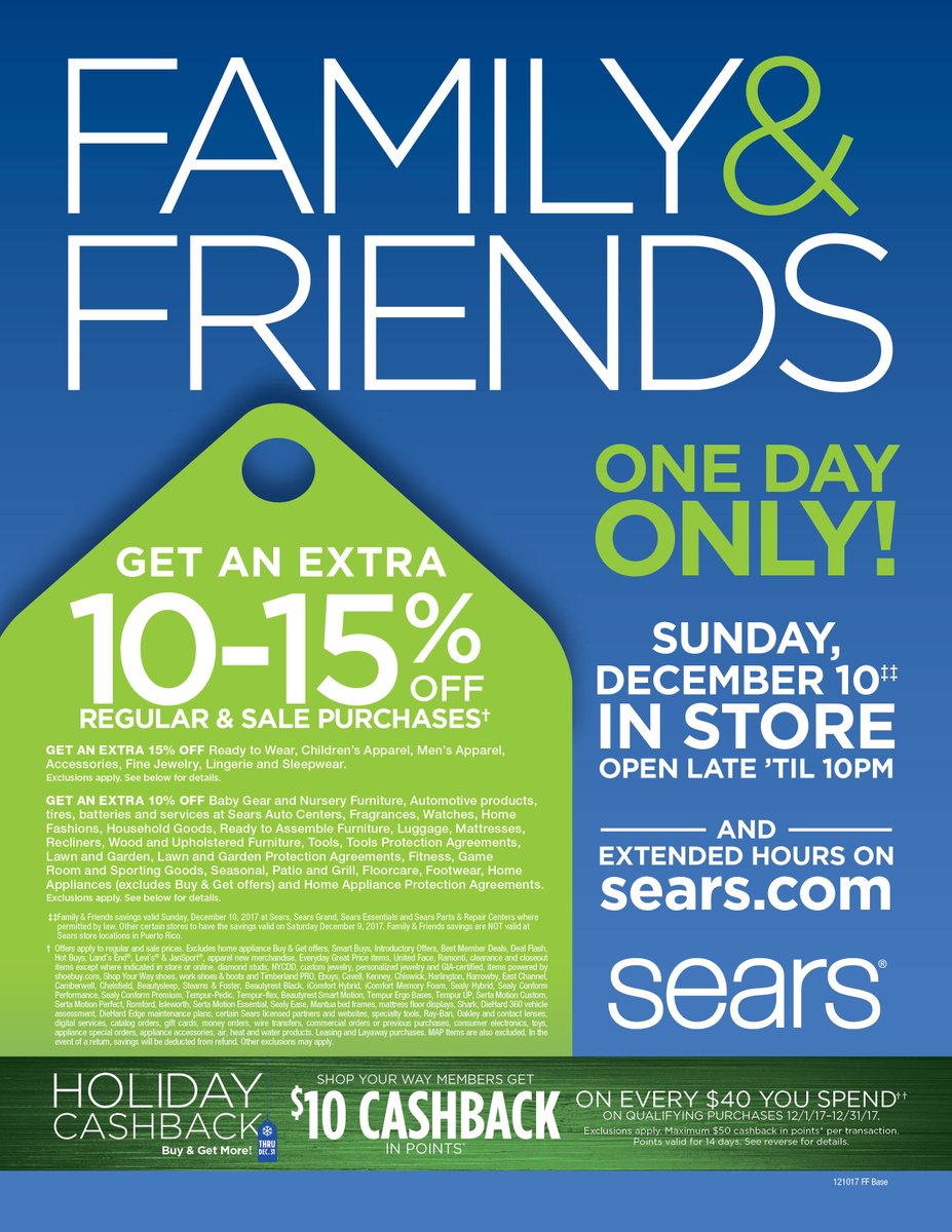 SearsCoeur's tweet photo. Craftsman Tools #GREATGIFTS on Sale this Sunday during Family &amp; Friend Sale. Save additional 10% off regular &amp; Sale prices. One Day Only #HolidayBlast https://t.co/yyrwVrhhj4