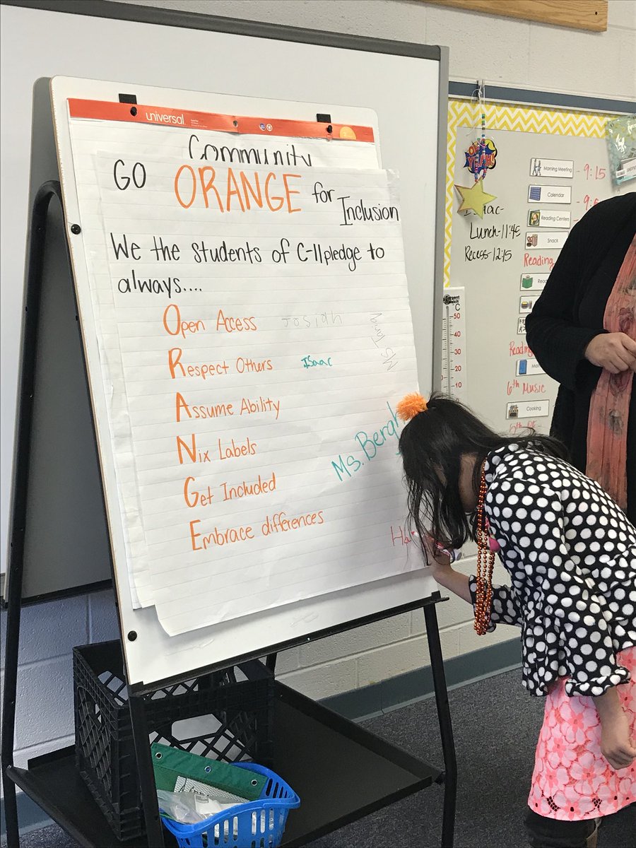 BerghBuddiesBH's tweet photo. We loved signing our ORANGE pledge to wrap up an awesome Inclusion Week! #ISW2017 @bushhilles https://t.co/WG2aUcLFCc