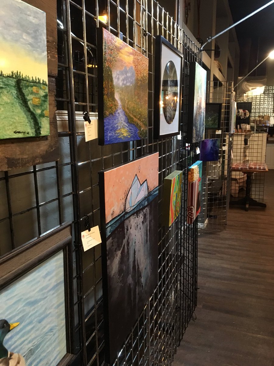 It’s time for a #Christmas art party at <a href="/square1coffeeco/">Square 1 Coffee</a> tonight! Artwork for sale and live music by <a href="/bardicform/">Bardic Form</a> #yegarts #noa2018 #noaartwalk