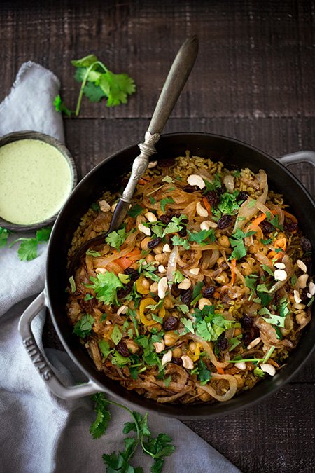 This chickpea biryani recipe requires a lot of ingredients, but it won’t take too long to make—or eat once you taste that first bite. edibleportland.com/quick-chickpea…