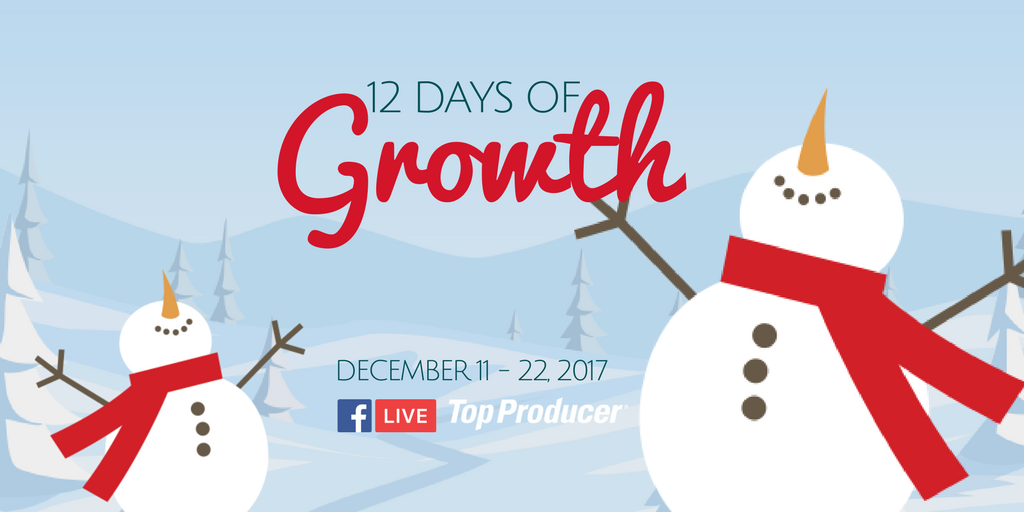 ReesioRocks's tweet photo. Ring in the holidays and your professional education with Top Producer Systems' "12 days of Growth" series - starting Mon 12/11! Register today: https://t.co/C1BXV3l3UK  #topproducerlive https://t.co/WdEBGlwpld