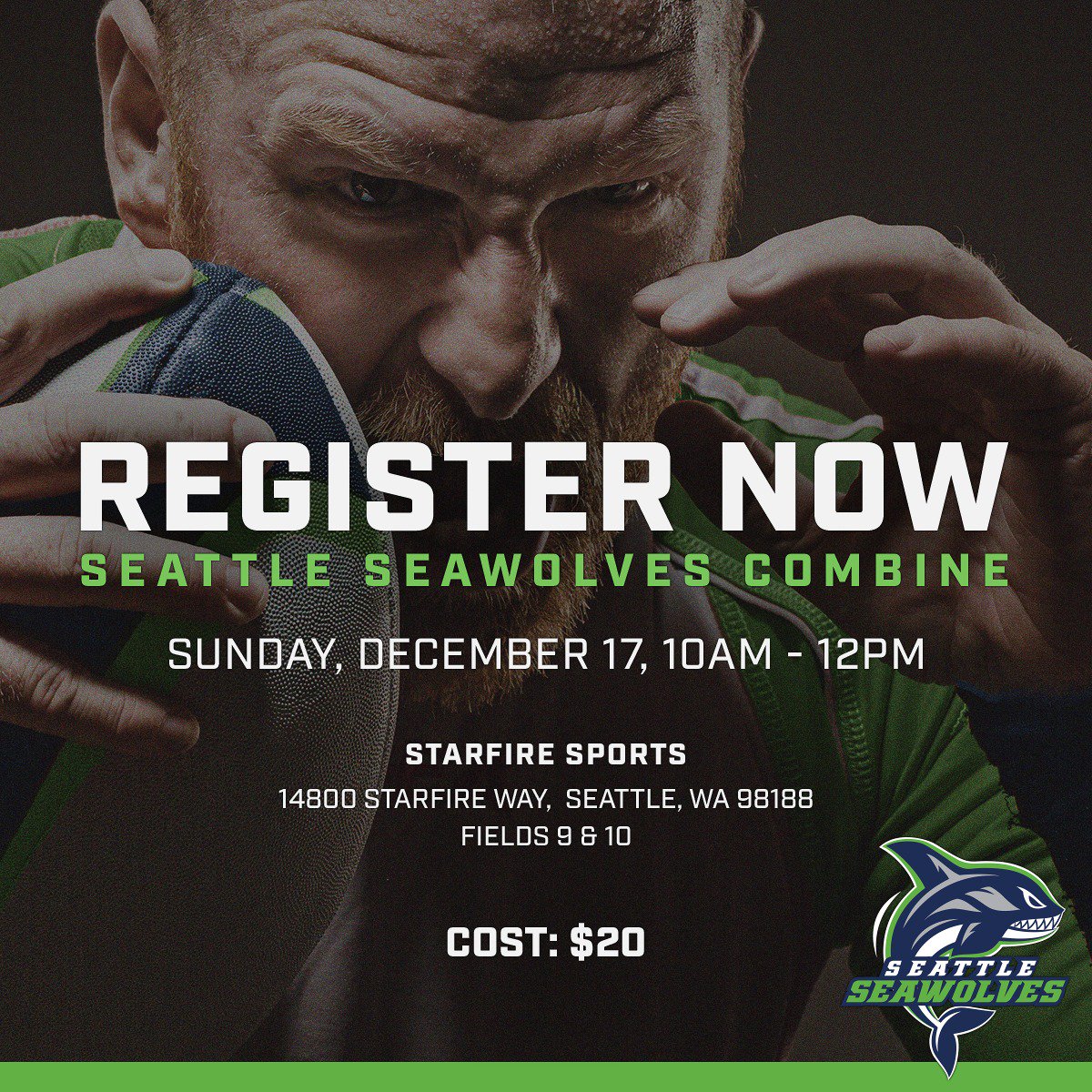 Have what it takes to join the #SeawolvesRugby squad? REGISTER NOW for our combine on Sunday, December 17! More info: seattleseawolves.com/combine