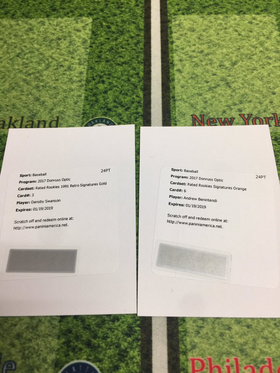 Collectors_Nat's tweet photo. Great half case of 2017 @PaniniAmerica Optic Baseball!  Congrats to all who hit!  Here are some highlights! #collect #thehobby #groupbreaks #panini @Collectors_Nat https://t.co/pUILRTiPrX
