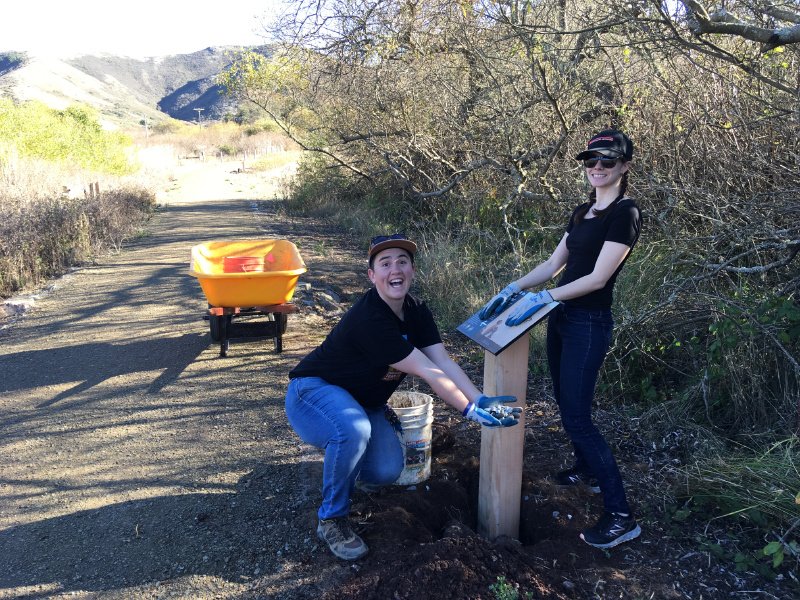 parks4all's tweet photo. We had a blast installing the latest #StoryWalk, "Where's Rodney?" by Carmen Bogan, in the Marin Headlands! Look for the book on Rodeo Valley Trail in #GerbodeValley. Amazing views on the trails, and equally amazing artwork by Floyd Cooper in the book. #GGNRA #Parks4All https://t.co/ZikYUB0lMy