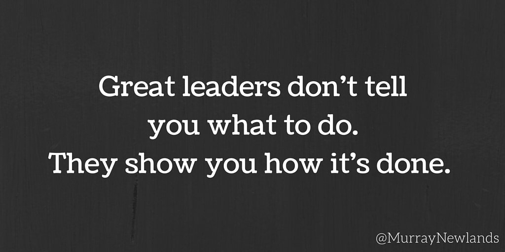 MurrayNewlands's tweet image. Great leaders don't tell you at to do. They show you how it's done. 

#FridayFeeling
#Motivation