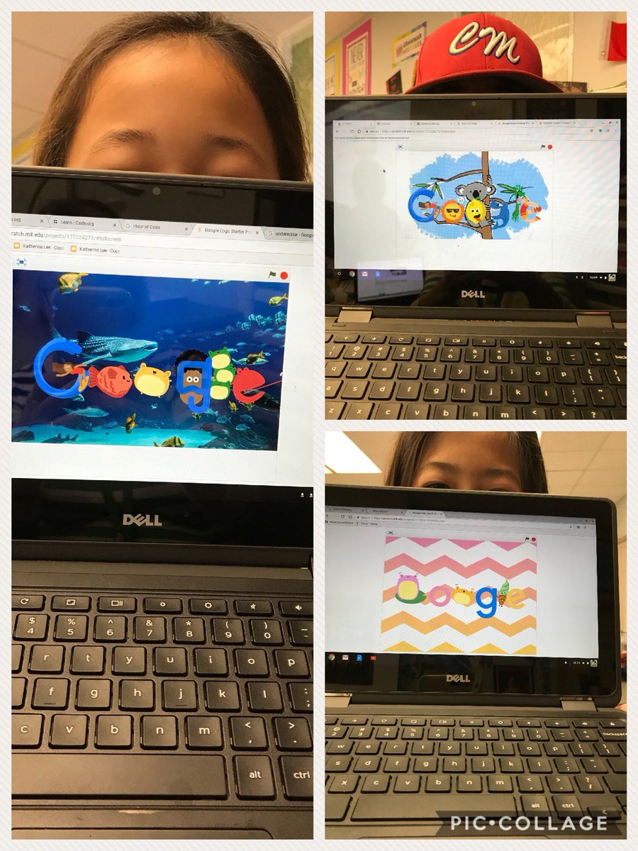 mrsborns18's tweet image. Creating our own personalized Google logos using Scratch for Hour of Code. #behawesome #googlecoding #hourofcide