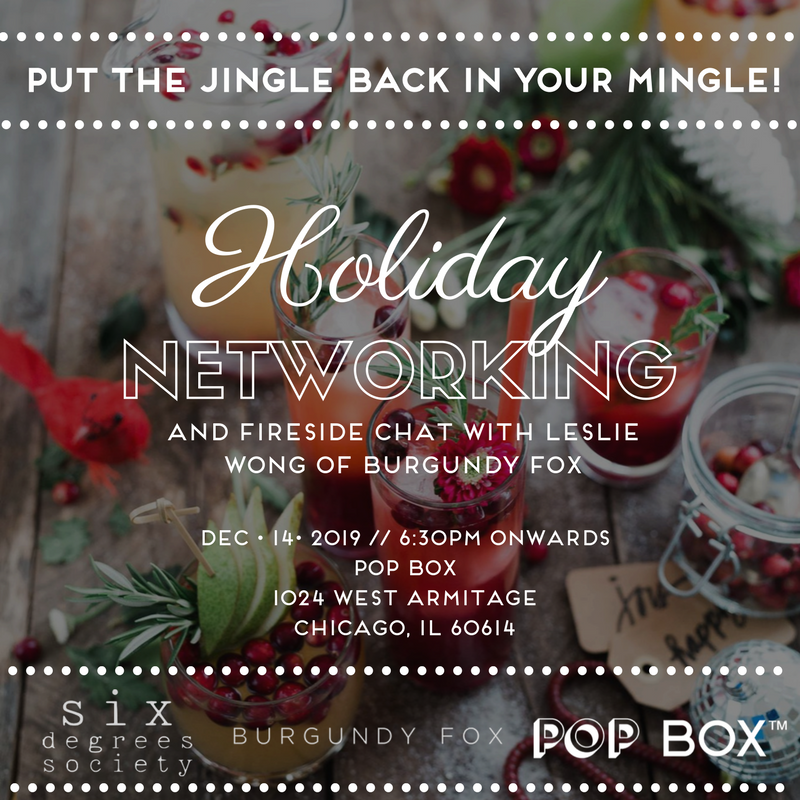 burgundyfoxco's tweet photo. Come join Six Degrees Society x Burgundy Fox and mingle with us at our holiday event at Shop Pop Box on 12/14 in Chicago. RSVP to the event here: https://t.co/tX7EkE5uLE. We hope to see you there! https://t.co/jO8VRNS97g