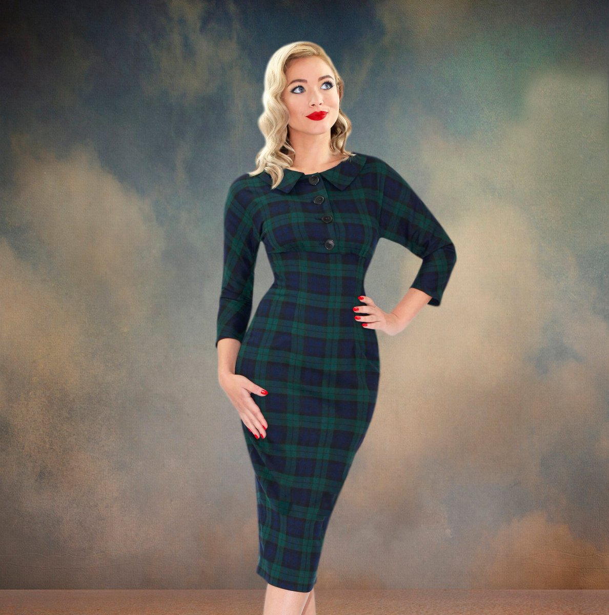 british retro tartan dress