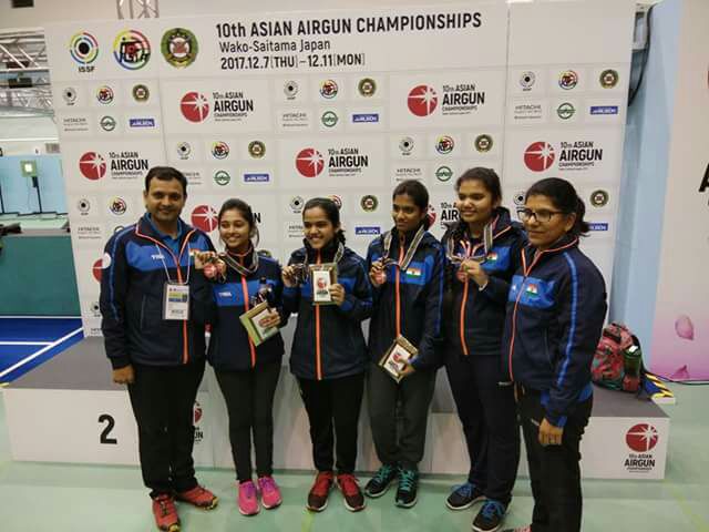 NishantNathwani's tweet photo. Congratulations Shreya for winning a team bronze medal at 10th Asian Airgun championship! Way to go and many more to come #gunforglory #jabalpur #shootingsports #India https://t.co/IqFASnVTfF