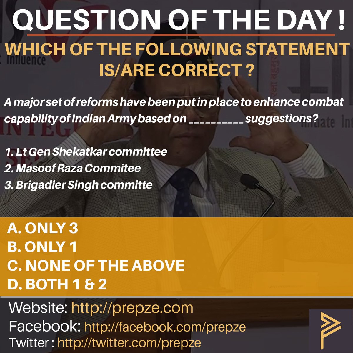 prepze's tweet photo. Question of The Day!
#prelims2018 #upsc #civilservices2018 #prepzeonlineclasses #prepze https://t.co/6TJ6AOB6zv