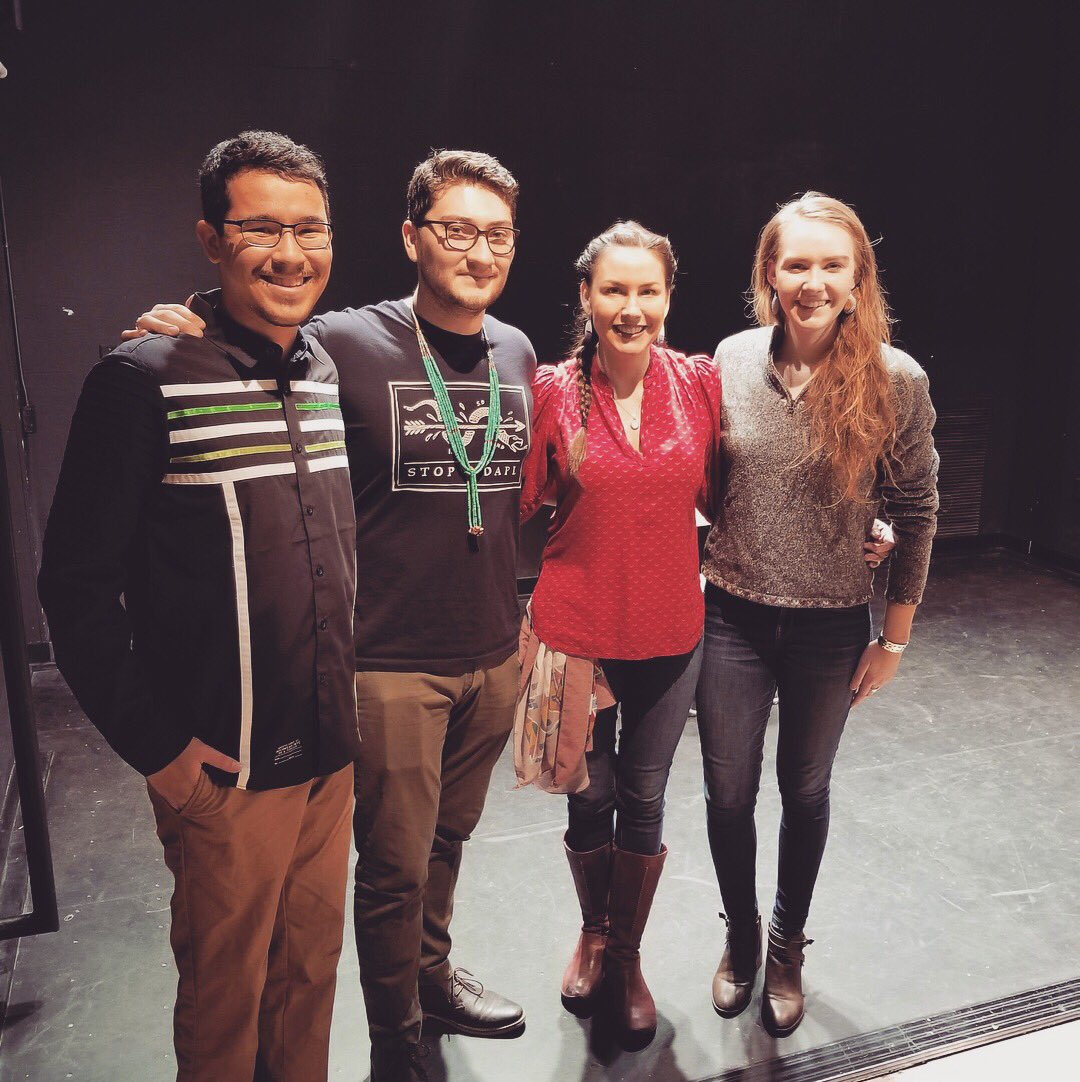 MKNAGLE's tweet image. What a night for #YIPAP! Two brilliant Native playwrights shared excerpts from their one man/woman shows. @Bobroffing &amp;amp; @delanna_studi you are amazing! #NativeVoices #InsteadOfRedface