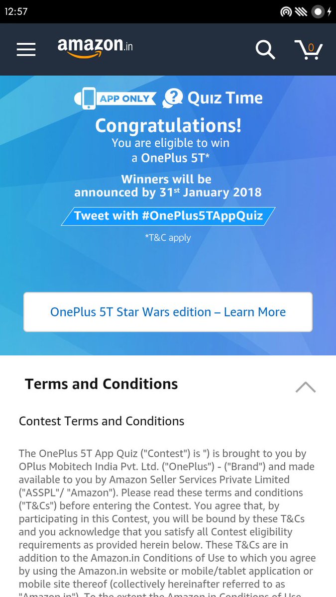 SH4KT1M44N's tweet image. #OnePlus5TAppQuiz #AmazonAppQuiz ✌