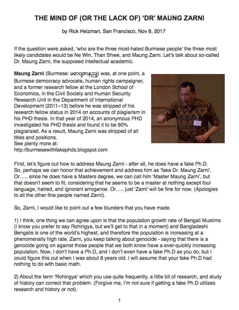 <a href="/rick135b7/">Rick Heizman</a> Zarni ,so poorman - look at international views on u.need to change other professionals except rohingya titles.