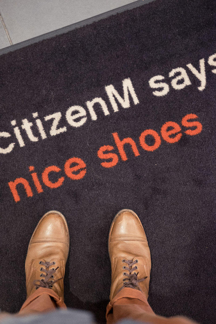 citizenM's tweet image. "How could we not like it when even the floor mats were complimenting my shoes?" #citizenM Glasgow had a visit from @ApeIsDapper, who thought we were "dope": apeisdapper.com/blog/where-to-…